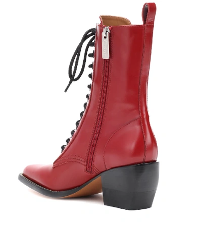 Shop Chloé Rylee Medium Leather Ankle Boots In Red