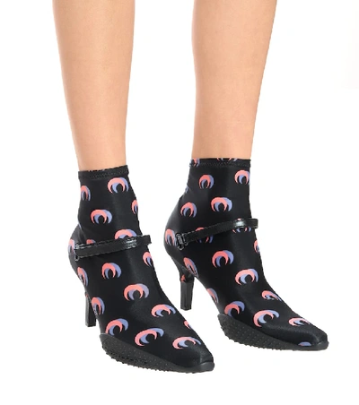 Marine Serre Crescent Moon-print Stretch-jersey Ankle Boots In Black |  ModeSens