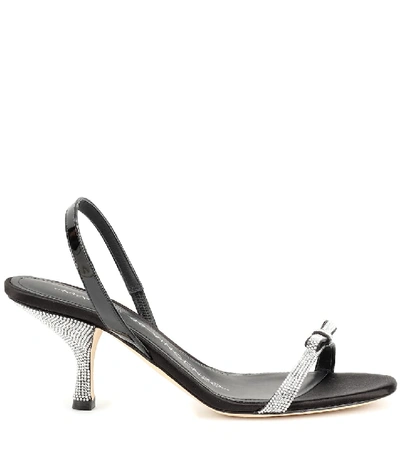 Shop Marco De Vincenzo Embellished Leather Sandals In Black