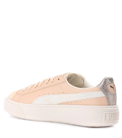 Shop Puma Platform Leather Sneakers In Pink