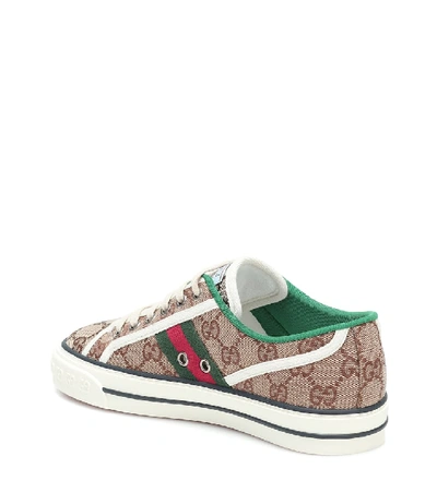 Shop Gucci Tennis 1977 Canvas Sneakers In Beige