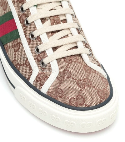 Shop Gucci Tennis 1977 Canvas Sneakers In Beige