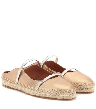 Shop Malone Souliers Sienna Leather Espadrilles In Metallic