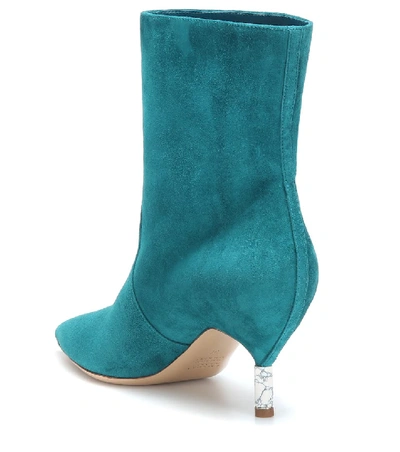 Shop Gabriela Hearst Mariana Suede Ankle Boots In Blue