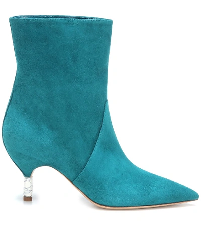Shop Gabriela Hearst Mariana Suede Ankle Boots In Blue