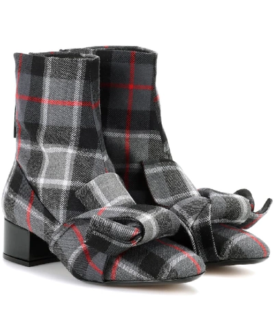 Shop N°21 Checked Ankle Boots In Grey