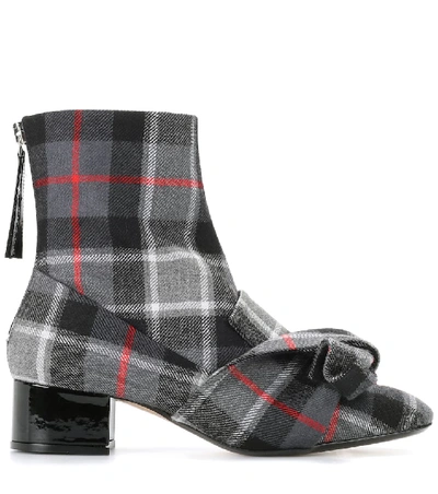 Shop N°21 Checked Ankle Boots In Grey