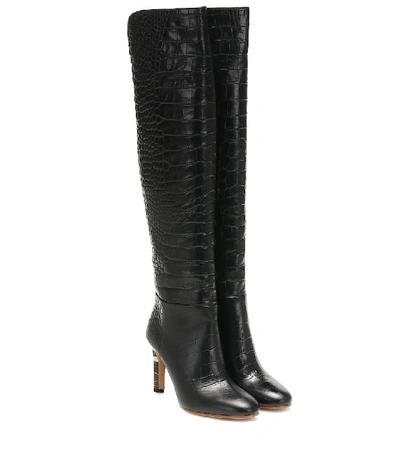 Shop Gabriela Hearst Linda Embossed Leather Boots In Black