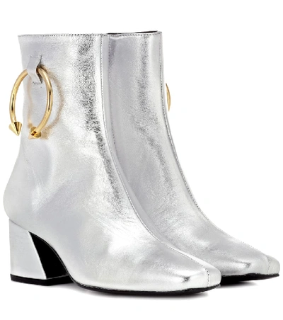 Shop Dorateymur Nizip Ii Leather Ankle Boots In Silver