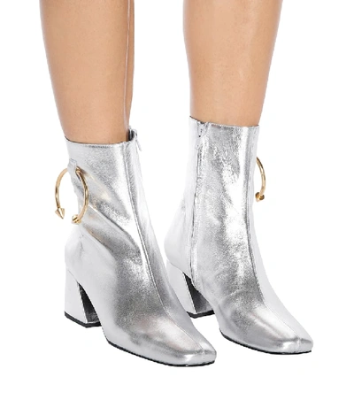 Shop Dorateymur Nizip Ii Leather Ankle Boots In Silver