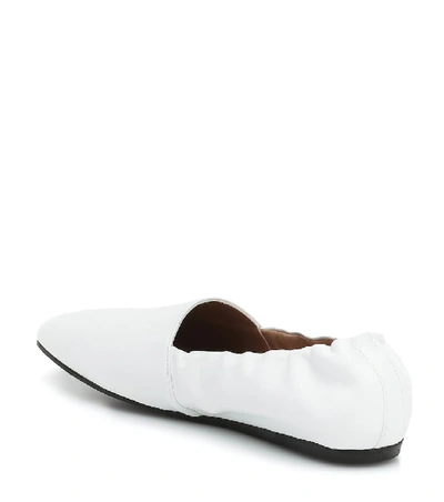 Shop Marni Leather Ballet Flats In White