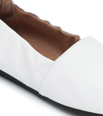 Shop Marni Leather Ballet Flats In White