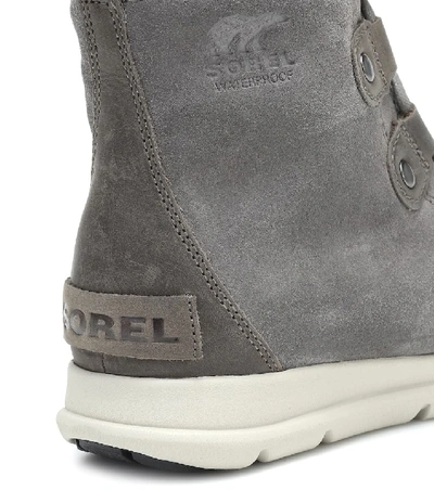Shop Sorel Explorer Joan Suede Boots In Grey