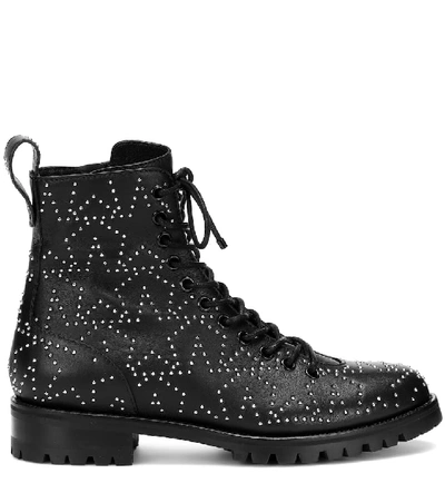 Shop Jimmy Choo Cruz Flat Leather Ankle Boots In Black