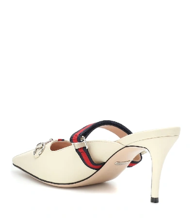 Shop Gucci Emma Leather Mules In White