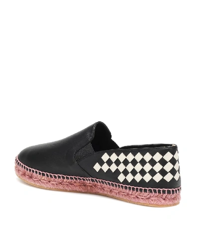 Shop Bottega Veneta Intrecciato Leather Espadrilles In Black