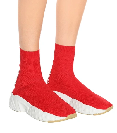 Shop Acne Studios Sock Sneakers In Red