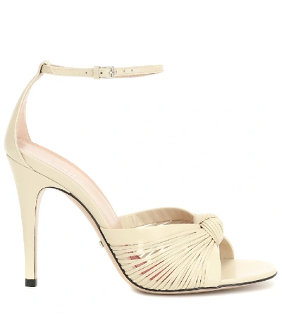 Shop Gucci Leather Sandals In White