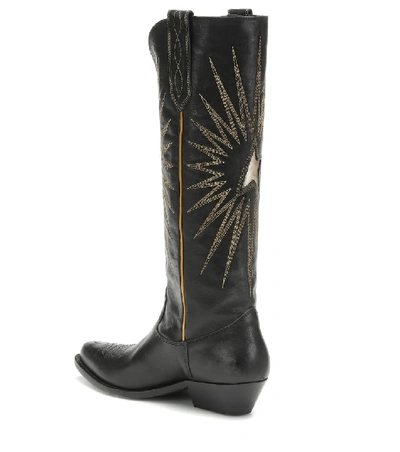 Shop Golden Goose Wish Star Leather Knee-high Boots In Black