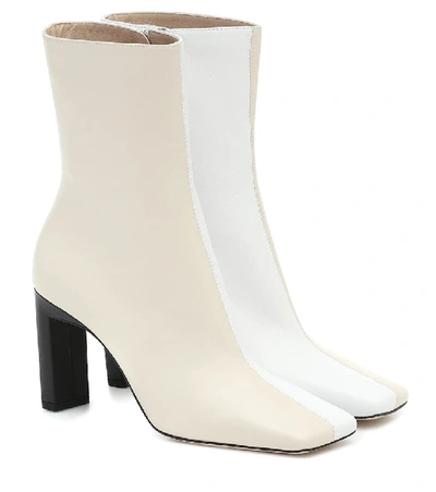Shop Wandler Isa Leather Ankle Boots In Neutrals