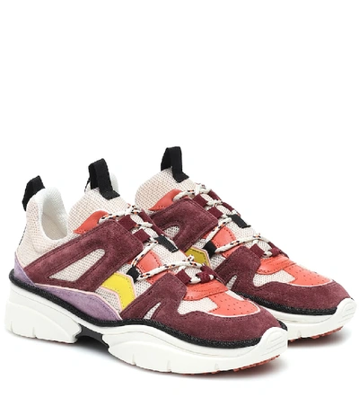 Shop Isabel Marant Kindsay Suede Sneakers In Multicoloured