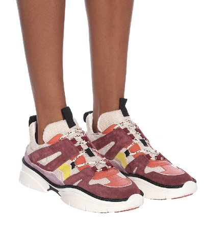Shop Isabel Marant Kindsay Suede Sneakers In Multicoloured