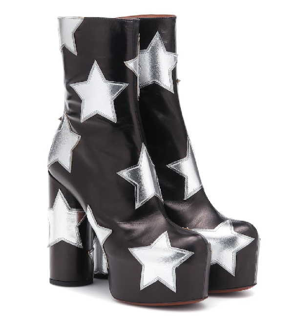 silver boots with stars