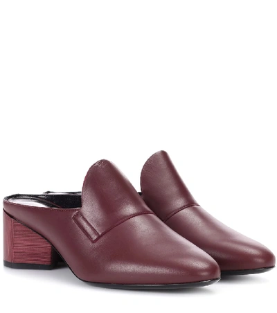 Shop Pierre Hardy Leather Mules In Red