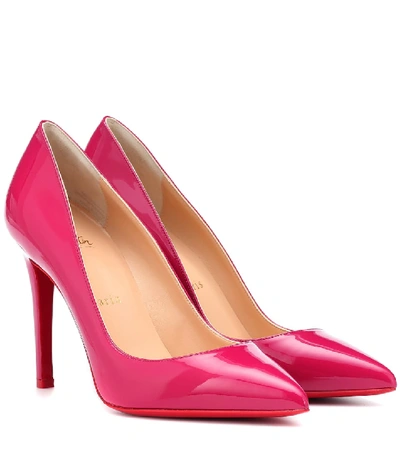 Shop Christian Louboutin Pigalle 100 Patent Leather Pumps In Pink
