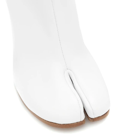 Shop Maison Margiela Tabi Leather Ankle Boots In White