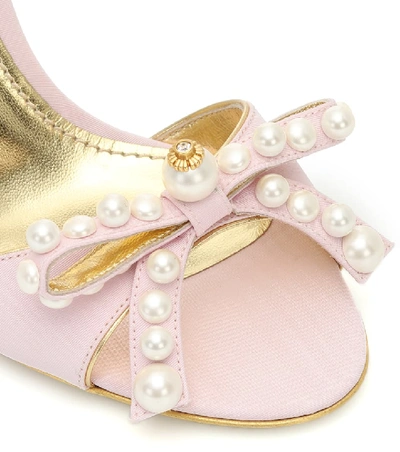Shop Dolce & Gabbana Keira 85 Embellished Moiré Sandals In Pink