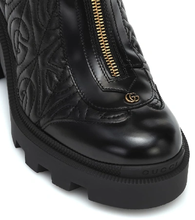 Shop Gucci Trip Leather Ankle Boots In Black