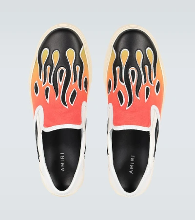 Shop Amiri Flame Slip-on Sneakers In Multicoloured