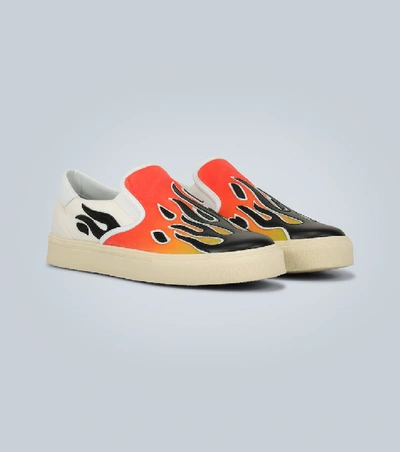 Shop Amiri Flame Slip-on Sneakers In Multicoloured
