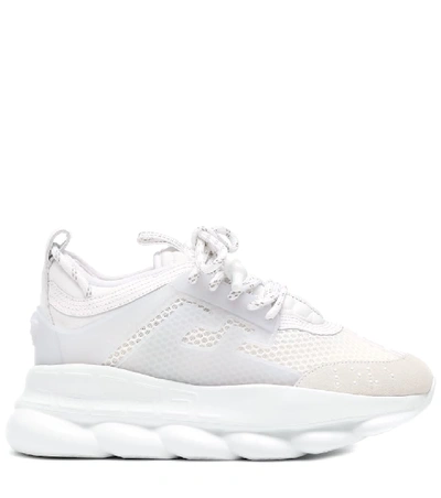 Shop Versace Chain Reaction Sneakers In White