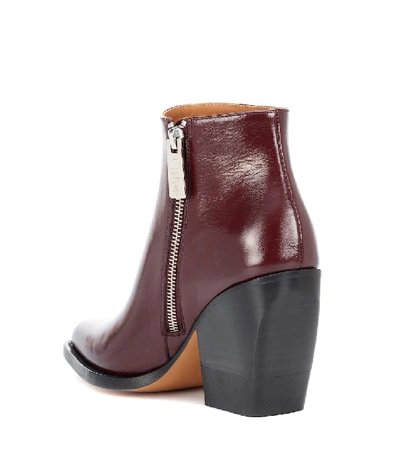 Shop Chloé Rylee Low Leather Ankle Boots In Red