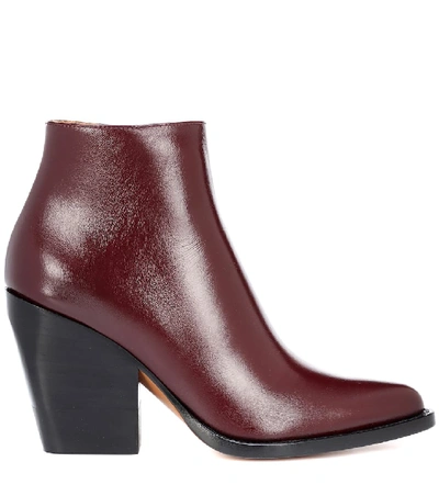 Shop Chloé Rylee Low Leather Ankle Boots In Red