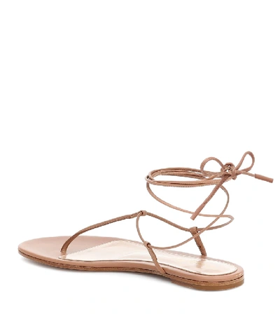 Shop Gianvito Rossi Gwenyth Leather Sandals In Beige