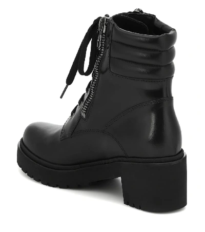 Shop Moncler Viviane Leather Ankle Boots In Black