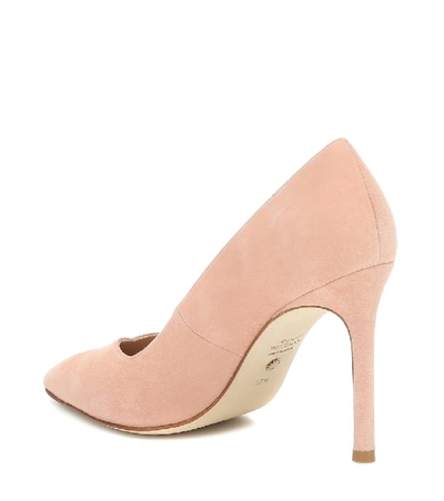 Shop Stuart Weitzman Anny 95 Suede Pumps In Pink