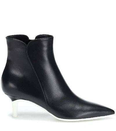 Shop Gianvito Rossi Levy 55 Leather Ankle Boots In Black