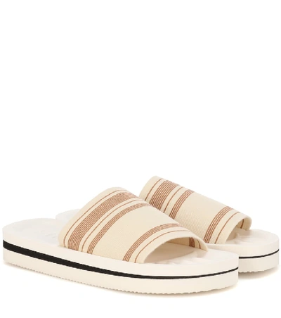 Shop Acne Studios Tania Printed Slip-on Sandals In Beige