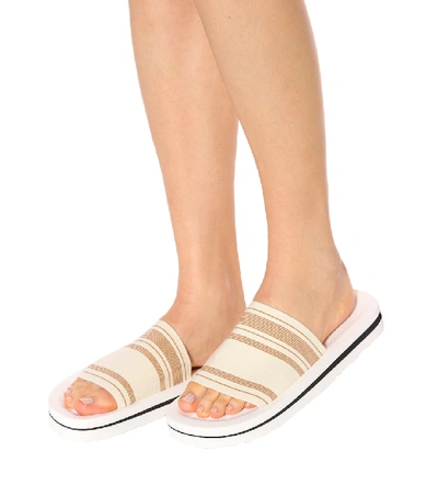 Shop Acne Studios Tania Printed Slip-on Sandals In Beige