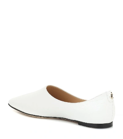 Shop Jimmy Choo Joselyn Leather Ballet Flats In White