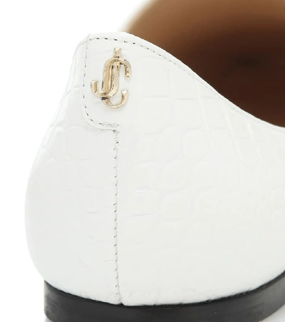 Shop Jimmy Choo Joselyn Leather Ballet Flats In White