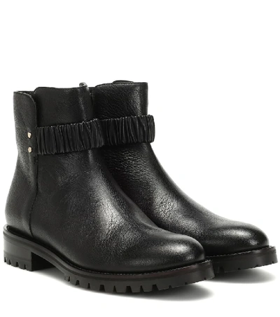 Shop Jimmy Choo Holst Leather Ankle Boots In Black