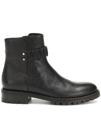 Shop Jimmy Choo Holst Leather Ankle Boots In Black