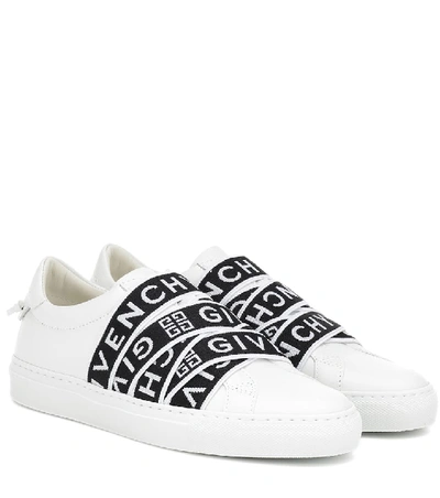 Shop Givenchy 4g Leather Sneakers In White