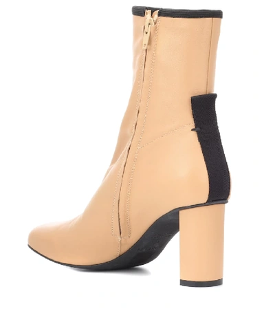 Shop Joseph Leather Ankle Boots In Beige