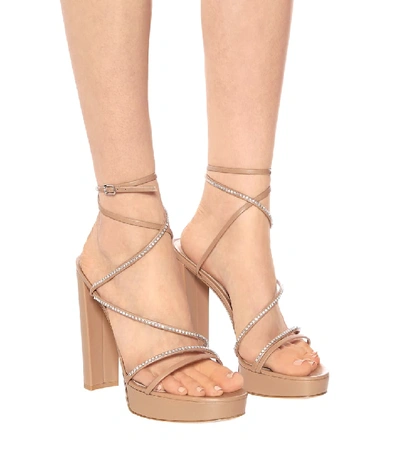 Shop Gianvito Rossi Leather Platform Sandals In Brown